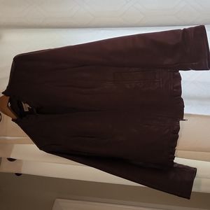 Christopher & Banks Burgundy Leather Jacket Size S
